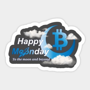 Bitcoin happy moonday - blue moon Sticker